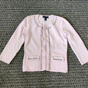 Cable & Gauge Silk Pink Knit Cardigan Sz S